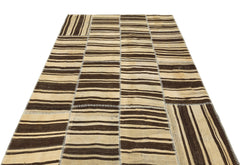 Teselya 36325 Beige Striped Wool Handmade Area Rug 5'2" x 7'3"