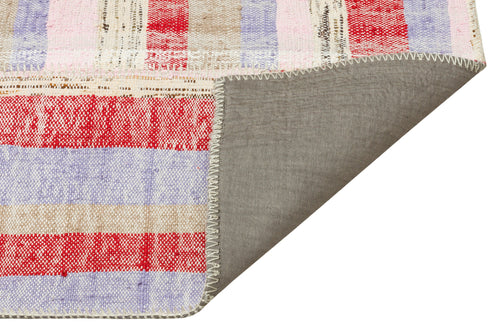 Teselya 36348 Red Striped Wool Handmade Area Rug 5'2" x 7'7"