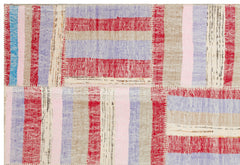 Teselya 36348 Red Striped Wool Handmade Area Rug 5'2" x 7'7"