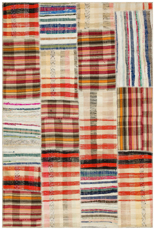 Teselya 36359 Multy Striped Wool Handmade Area Rug 5'1" x 7'6"