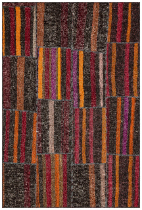 Teselya Brown Vintage Wool Handmade Area Rug 5'2" x 7'7"