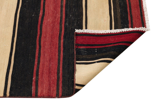 Girit Multy Striped Wool Handmade Area Rug 1'10" x 7'5"