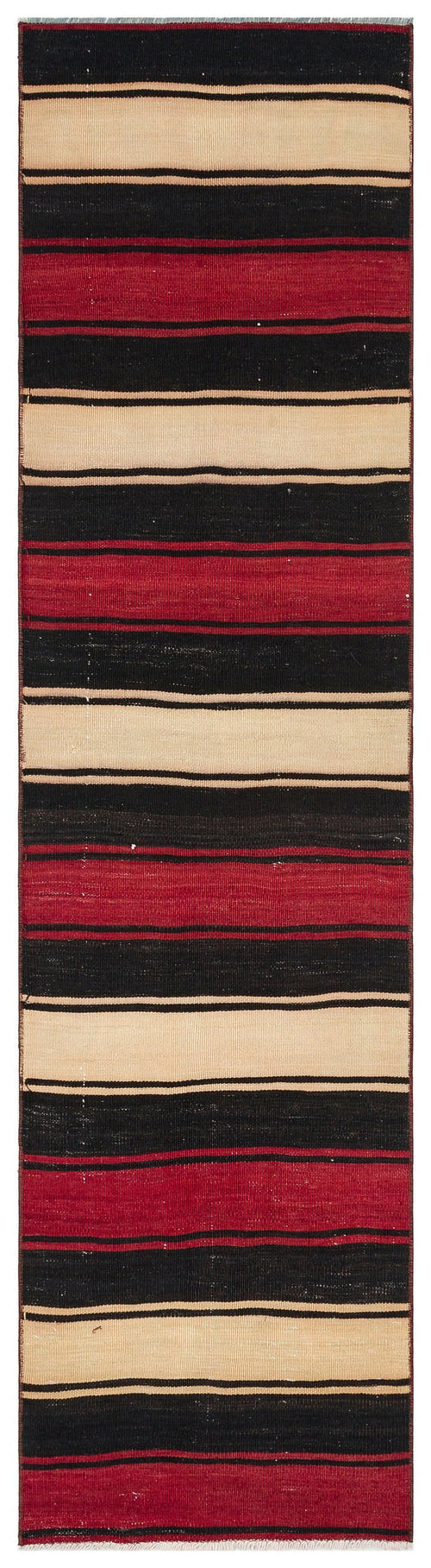 Girit Multy Striped Wool Handmade Area Rug 1'10" x 7'3"