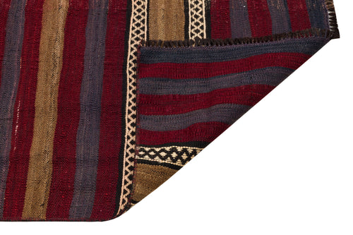 Girit Brown Striped Wool Handmade Area Rug 2'9" x 15'6"