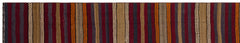 Girit Brown Striped Wool Handmade Area Rug 2'9" x 15'6"