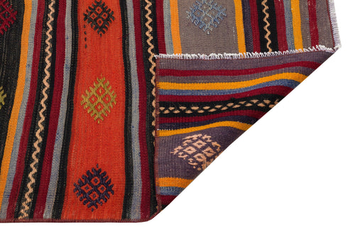 Girit Red Striped Wool Handmade Area Rug 2'7" x 12'0"