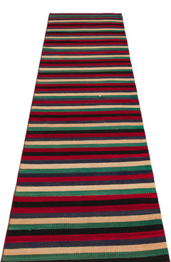 Girit Multy Striped Wool Handmade Area Rug 2'4" x 9'6"