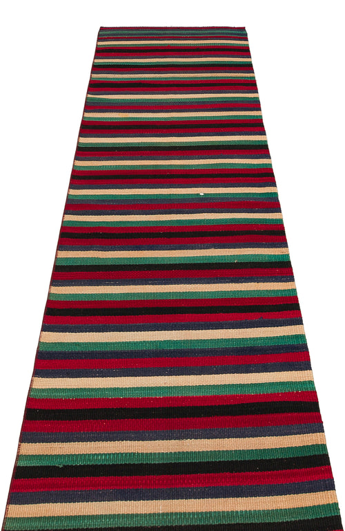 Girit Multy Striped Wool Handmade Area Rug 2'4" x 9'6"