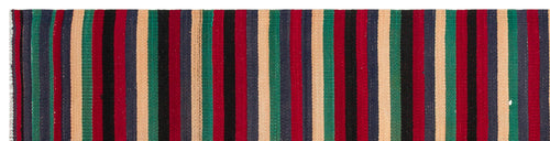 Girit Multy Striped Wool Handmade Area Rug 2'4" x 9'6"