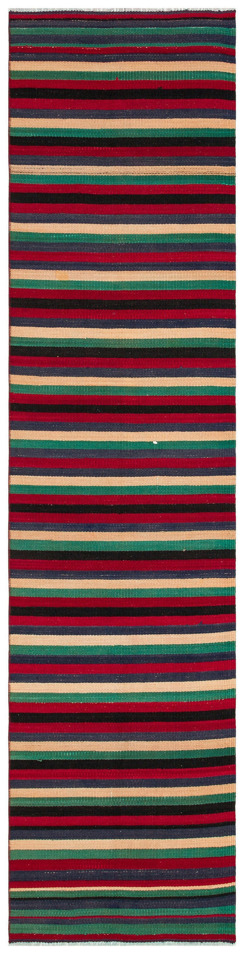 Girit Multy Striped Wool Handmade Area Rug 2'4" x 9'6"