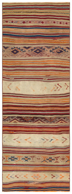 Girit Multy Striped Wool Handmade Area Rug 2'8" x 7'7"