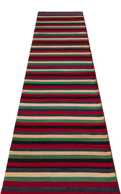 Girit Multy Striped Wool Handmade Area Rug 2'4" x 9'6"