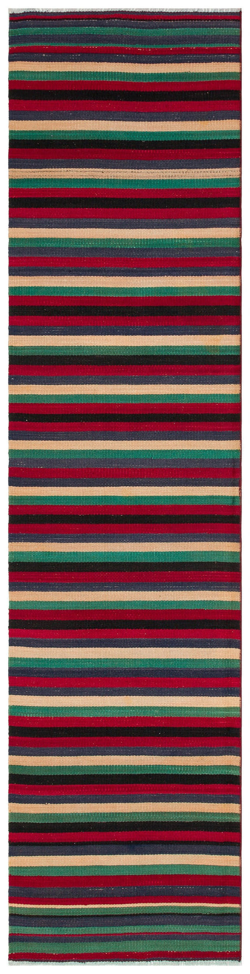 Girit Multy Striped Wool Handmade Area Rug 2'4" x 9'6"