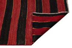 Girit Red Striped Wool Handmade Area Rug 2'6" x 14'8"