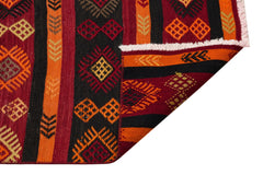 Girit Red Geometric Wool Handmade Area Rug 2'2" x 8'10"