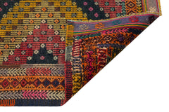 Girit Brown Geometric Wool Handmade Area Rug 5'5" x 9'3"