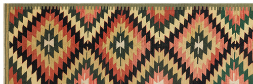 Girit Brown Geometric Wool Handmade Area Rug 4'3" x 12'0"