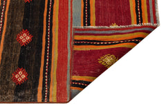 Girit Red Striped Wool Handmade Area Rug 2'10" x 9'5"