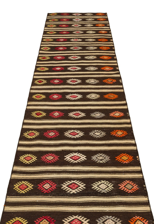 Girit Multy Striped Wool Handmade Area Rug 2'6" x 10'3"