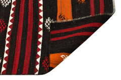 Girit Brown Striped Wool Handmade Area Rug 2'9" x 10'11"