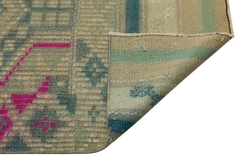 Girit Green Geometric Wool Handmade Area Rug 2'9" x 10'3"