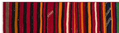 Girit Red Striped Wool Handmade Area Rug 2'8" x 9'10"