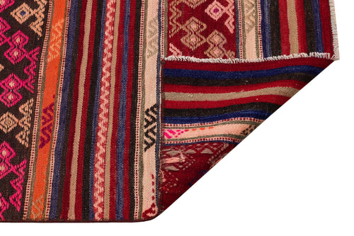 Girit Brown Geometric Wool Handmade Area Rug 2'7" x 9'9"