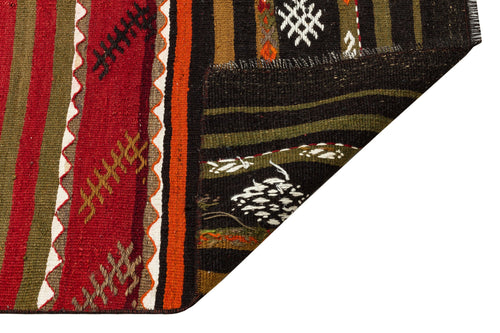 Girit Brown Geometric Wool Handmade Area Rug 2'9" x 11'10"