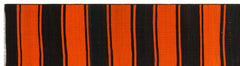 Girit Orange Striped Wool Handmade Area Rug 2'8" x 10'0"