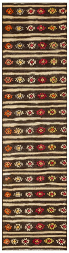 Girit Multy Striped Wool Handmade Area Rug 2'7" x 9'9"