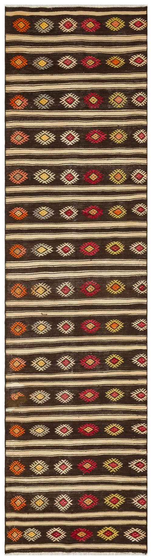 Girit Multy Striped Wool Handmade Area Rug 2'7" x 9'9"