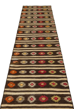 Girit Multy Striped Wool Handmade Area Rug 2'7" x 9'9"