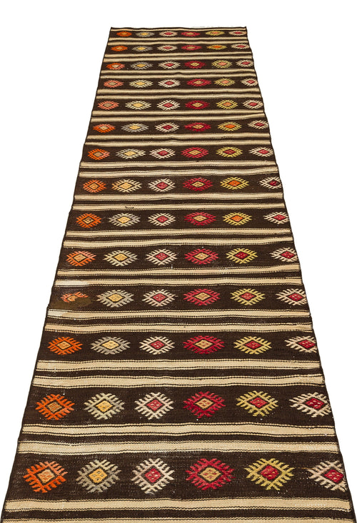 Girit Multy Striped Wool Handmade Area Rug 2'7" x 9'9"
