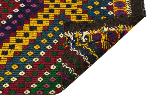 Girit Red Geometric Wool Handmade Area Rug 2'11" x 11'8"