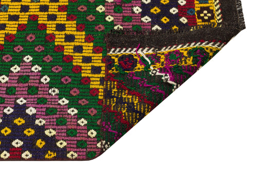 Girit Brown Geometric Wool Handmade Area Rug 3'1" x 11'3"