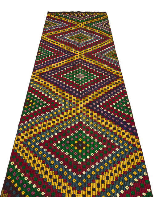 Girit Brown Geometric Wool Handmade Area Rug 3'1" x 11'3"