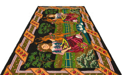 Girit Red Floral Wool Handmade Area Rug 6'1" x 9'1"