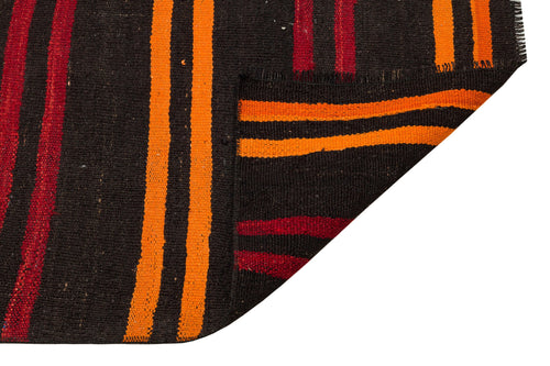 Girit Brown Striped Wool Handmade Area Rug 2'8" x 9'7"