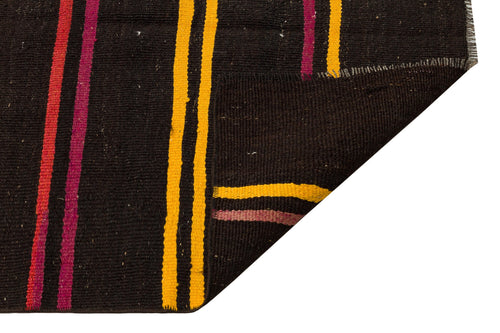 Girit Brown Striped Wool Handmade Area Rug 2'10" x 12'11"