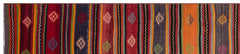 Girit Red Striped Wool Handmade Area Rug 2'8" x 11'10"