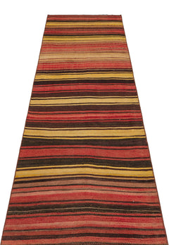 Girit Multy Striped Wool Handmade Area Rug 2'8" x 8'11"