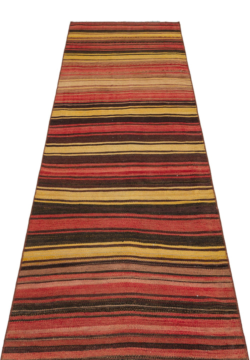 Girit Multy Striped Wool Handmade Area Rug 2'8" x 8'11"