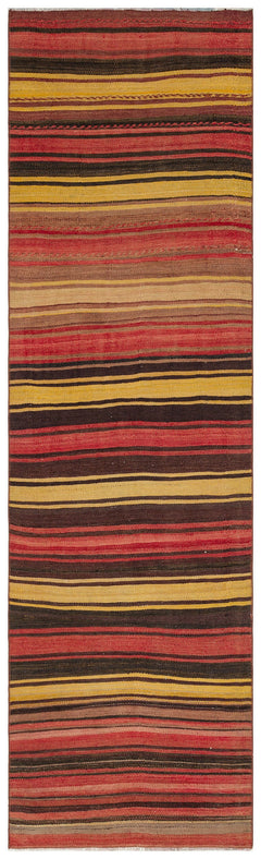 Girit Multy Striped Wool Handmade Area Rug 2'8" x 8'11"