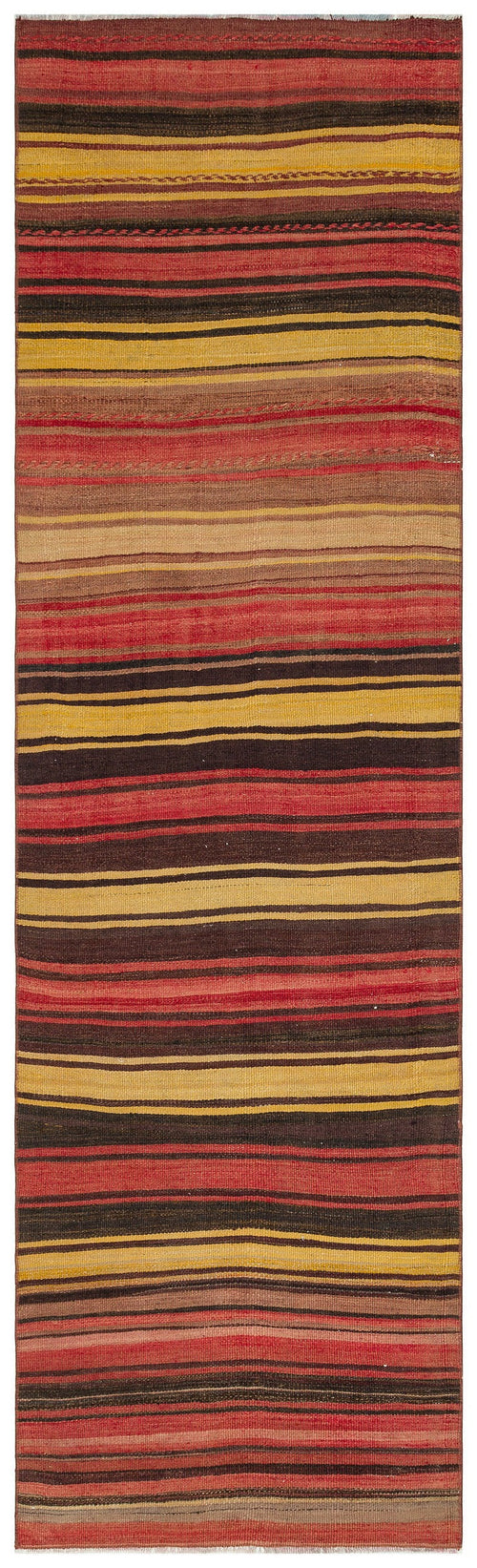 Girit Multy Striped Wool Handmade Area Rug 2'8" x 8'11"