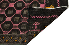 Girit Brown Geometric Wool Handmade Area Rug 3'7" x 9'9"