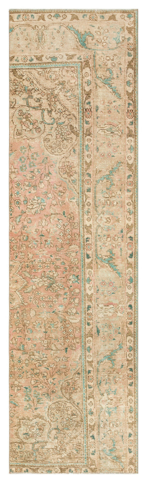 Epir Beige Vintage Wool Handmade Area Rug 2'6" x 8'11"