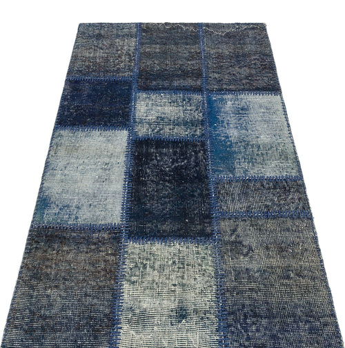 Iskece 36480 Black Patchwork Wool Handmade Area Rug 2'7" x 4'11"