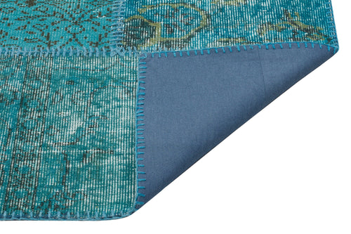 Iskece Turquoise Vintage Wool Handmade Area Rug 5'3" x 7'8"