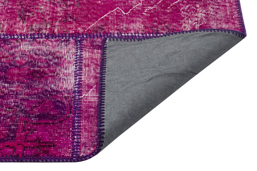 Iskece Pink Vintage Wool Handmade Area Rug 5'3" x 7'7"