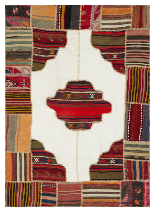 Teselya Red Vintage Wool Handmade Area Rug 5'3" x 7'4"